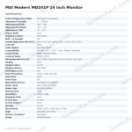 MSI Modern MD241P 24 Inch Monitor