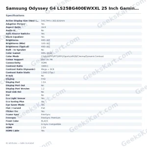 Samsung Odyssey G4 LS25BG400EWXXL 25 Inch Gaming Monitor