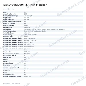 BenQ GW2790T 27 Inch Monitor