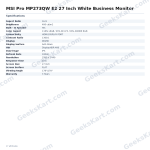 MSI Pro MP273QW E2 27 Inch White Business Monitor