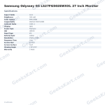 Samsung Odyssey G5 LS27FG502EWXXL 27 Inch Monitor