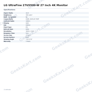 LG UltraFine 27US500-W 27 Inch 4K Monitor