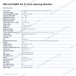 MSI G274QPF E2 27 Inch Gaming Monitor
