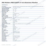 MSI Modern MD272QXP 27 Inch Business Monitor