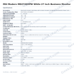 MSI Modern MD272QXPW White 27 Inch Business Monitor
