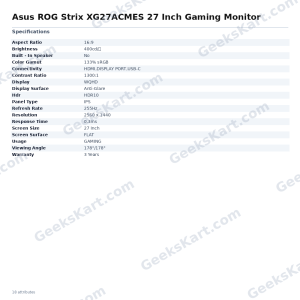 Asus ROG Strix XG27ACMES 27 Inch Gaming Monitor