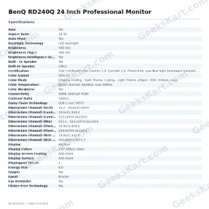 BenQ RD240Q 24 Inch Professional Monitor