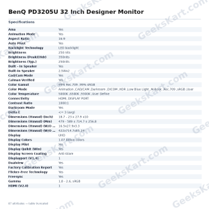 BenQ PD3205U 32 Inch Designer Monitor