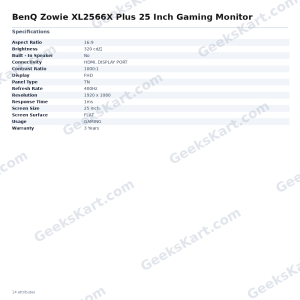 BenQ Zowie XL2566X Plus 25 Inch Gaming Monitor