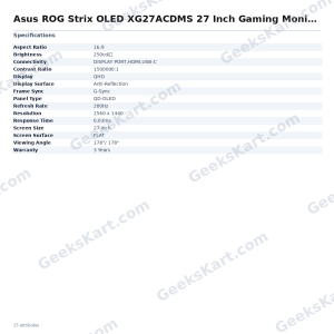 Asus ROG Strix OLED XG27ACDMS 27 Inch Gaming Monitor