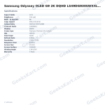 Samsung Odyssey OLED G9 2K DQHD LS49DG930SWXXL 49 Inch Curved Gaming Monitor