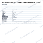 Ant Esports ICE-C400 120mm Rainbow LED CPU Air Cooler