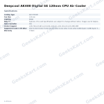 DeepCool AK400 Digital SE 120mm ARGB CPU Air Cooler with Digital Display