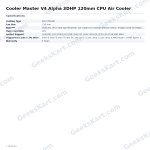 Cooler Master V4 Alpha 3DHP 120mm CPU Air Cooler – 3DHP Technology, Black