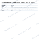 Gamdias Boreas M2-51D ARGB 120mm CPU Air Cooler with Digital Display