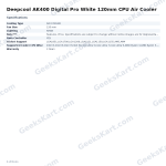 Deepcool AK400 Digital Pro White 120mm CPU Air Cooler
