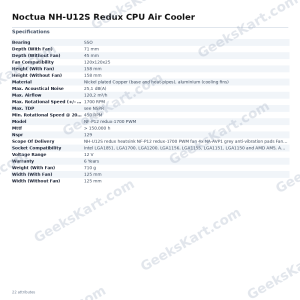 Noctua NH-U12S Redux CPU Air Cooler