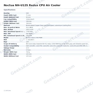 Noctua NH-U12S Redux CPU Air Cooler