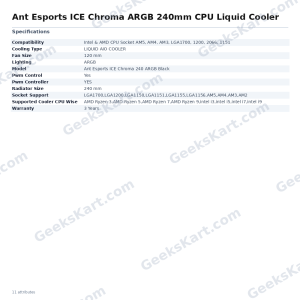 Ant Esports ICE Chroma ARGB 240mm CPU Liquid Cooler