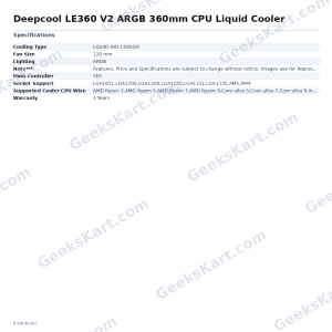 Deepcool LE360 V2 ARGB 360mm CPU Liquid Cooler