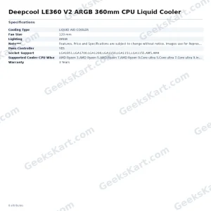 Deepcool LE360 V2 ARGB 360mm CPU Liquid Cooler