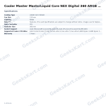 Cooler Master MasterLiquid Core NEX Digital 360 ARGB CPU Liquid Cooler