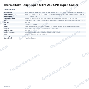 Thermaltake Toughliquid Ultra 240 CPU Liquid Cooler