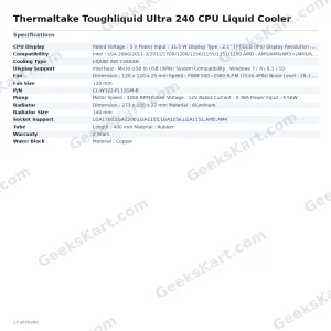 Thermaltake Toughliquid Ultra 240 CPU Liquid Cooler