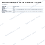 Arctic Liquid Freezer III Pro 420 ARGB White CPU Liquid Cooler