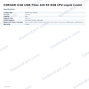 CORSAIR iCUE LINK Titan 420 RX RGB CPU Liquid Cooler