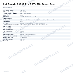 Ant Esports SX310 Pro E-ATX Mid Tower Case