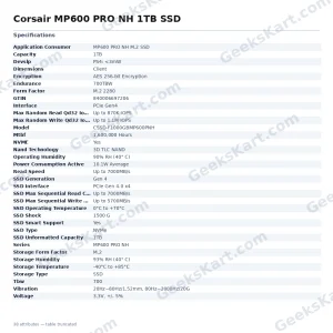 Corsair MP600 PRO NH 1TB SSD
