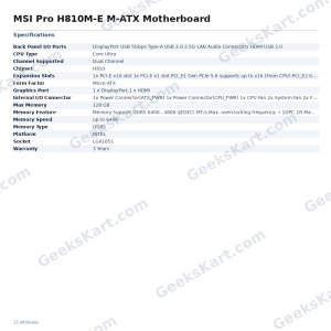 MSI Pro H810M-E M-ATX Motherboard