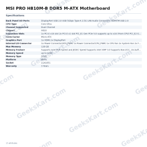 MSI PRO H810M-B DDR5 M-ATX Motherboard