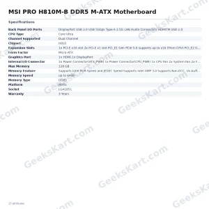 MSI PRO H810M-B DDR5 M-ATX Motherboard