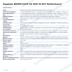 Gigabyte B650M D3HP AX WIFI M-ATX Motherboard