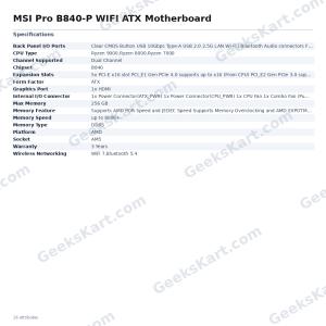 MSI Pro B840-P WIFI ATX Motherboard