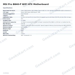 MSI Pro B840-P WIFI ATX Motherboard
