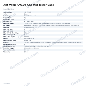 Ant Value CV100 ATX Mid Tower Case