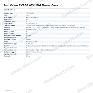Ant Value CV100 ATX Mid Tower Case