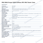 MSI MAG Forge 320R Airflow ATX Mid Tower Case – 4 ARGB Fans & 360 mm Radiator Support