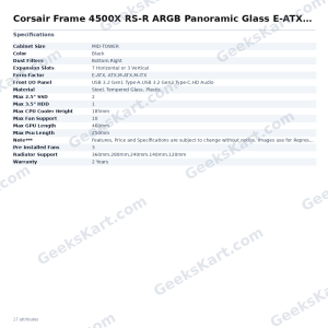Corsair Frame 4500X RS-R ARGB Panoramic Glass E-ATX Mid Tower Case