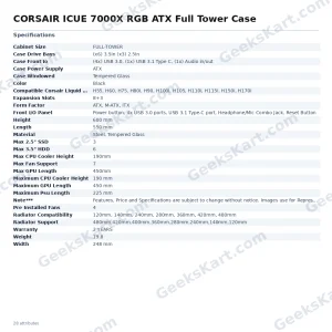 Corsair iCUE 7000X RGB ATX Full Tower Case (Black) – CC-9011226-WW