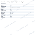 MSI MAG 275QF 27-Inch WQHD 180Hz Gaming Monitor