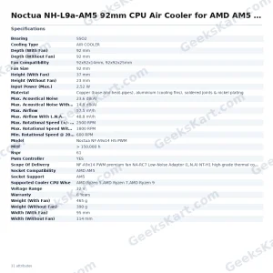Noctua NH-L9a-AM5 Low-Profile 92mm CPU Air Cooler for AMD AM5