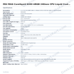 MSI MAG Coreliquid E240 ARGB 240mm CPU Liquid Cooler (White)
