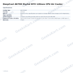 DeepCool AK700 Digital NYX 120mm Single-Tower CPU Air Cooler