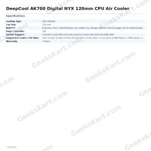 DeepCool AK700 Digital NYX 120mm Single-Tower CPU Air Cooler