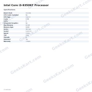Intel Core i3-9350KF Processor