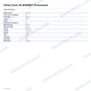 Intel Core i3-9350KF Processor